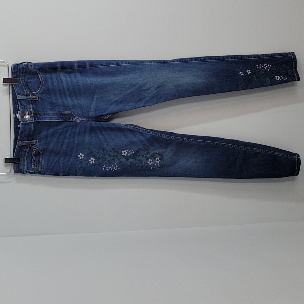 Hollister High Rise Embroidered Skinny Jeans 27 5